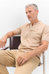 Cortefiel Polo cuello bomber Beige