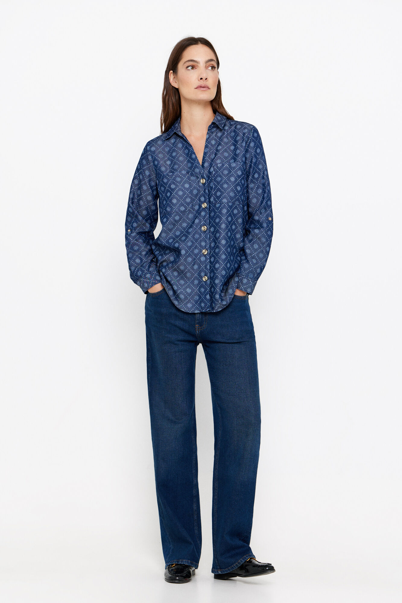 Cortefiel Camisa vaquera tencel