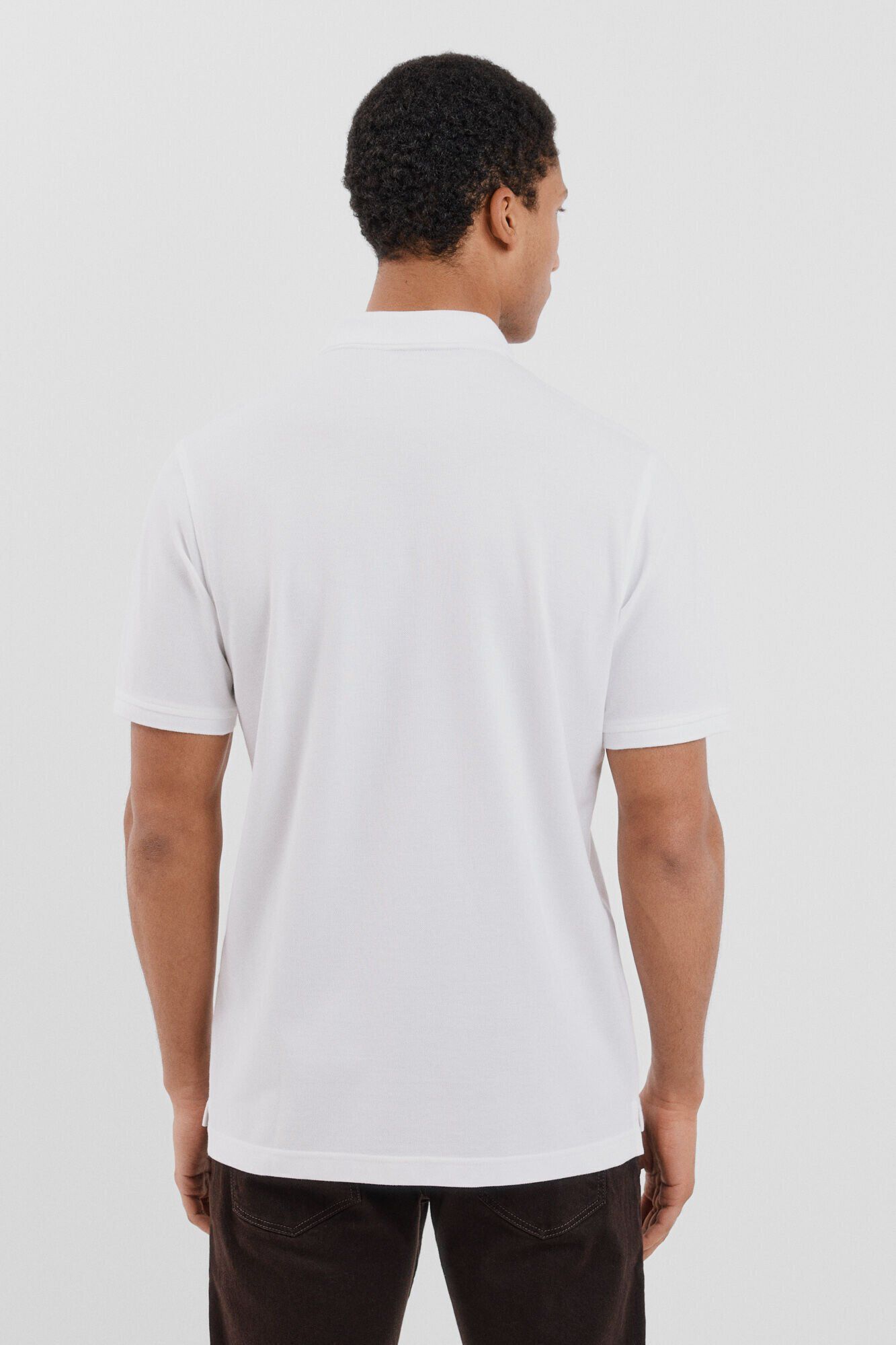 Cortefiel Polo b&aacute;sico piqu&eacute; Blanco