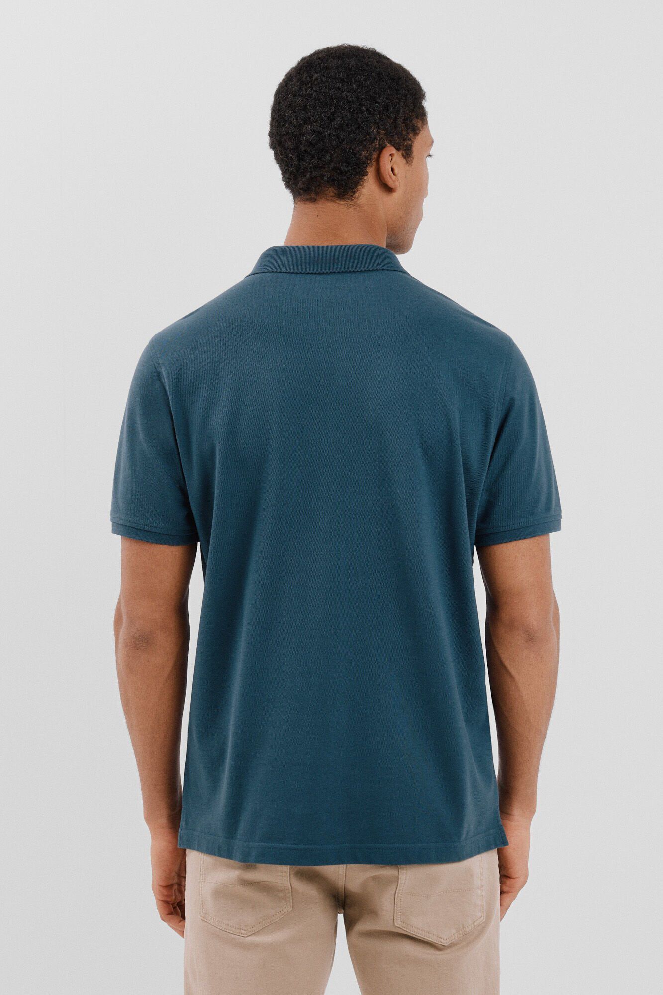 Cortefiel Polo b&aacute;sico piqu&eacute; Azul
