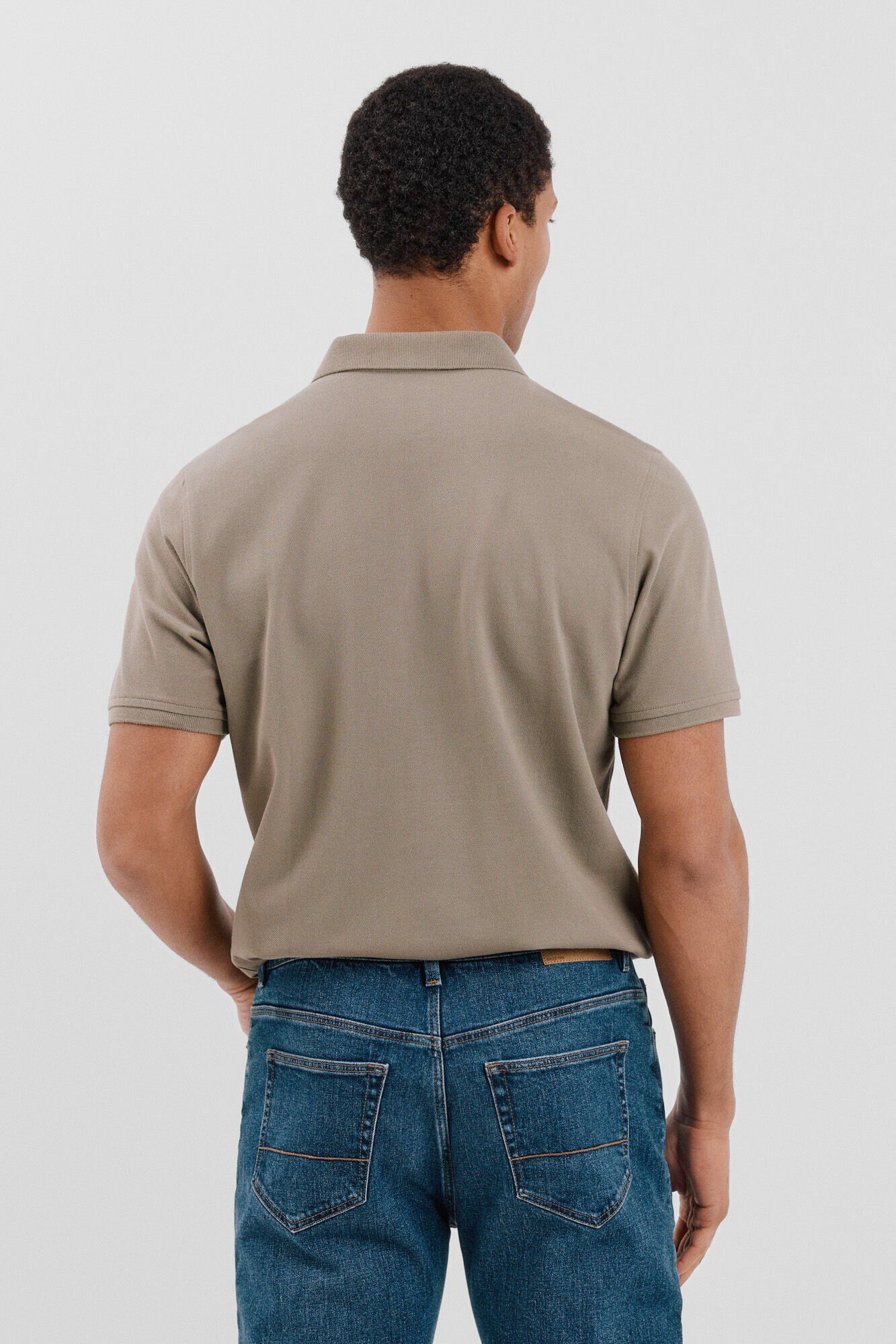 Cortefiel Polo b&aacute;sico piqu&eacute; Kaki