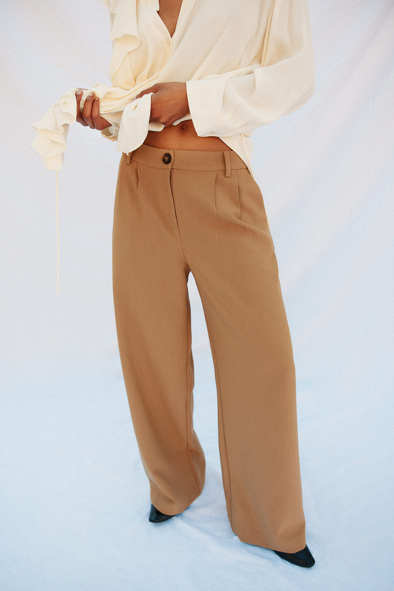 Cortefiel Pantal&oacute;n de pinzas Beige