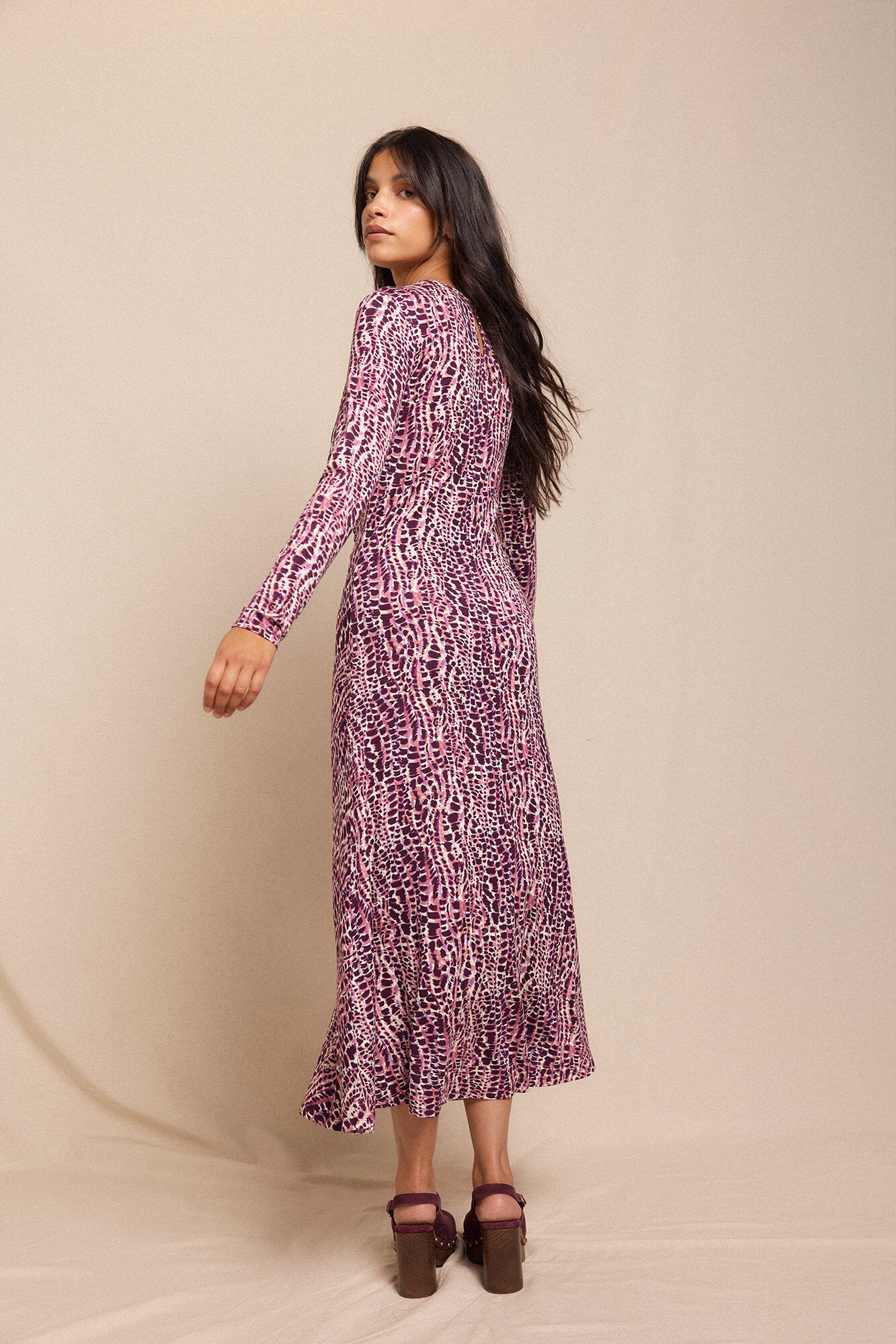 Slowlove Vestido estampado con frunces Multicolor