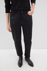 Cortefiel Pantalones Mom Joyas Negro