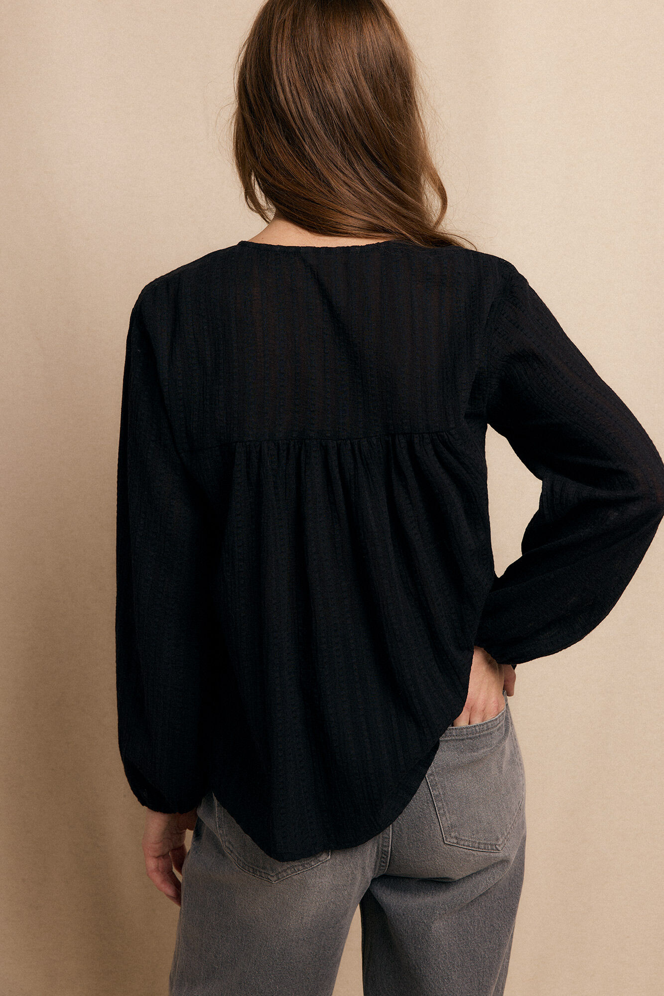 Slowlove Blusa de encaje Negro