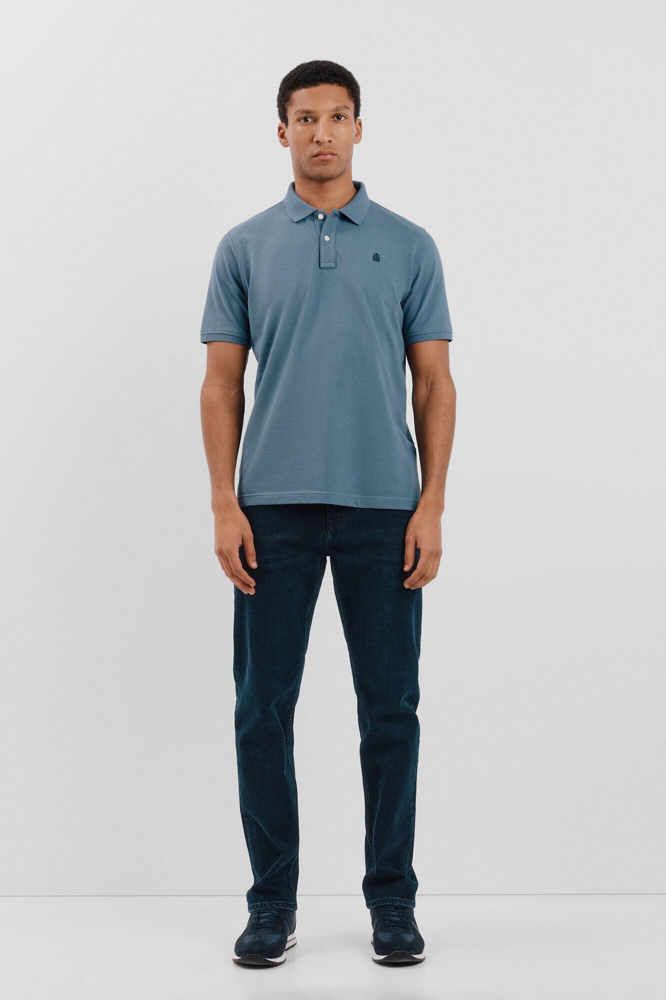 Cortefiel Polo b&aacute;sico piqu&eacute; Azul
