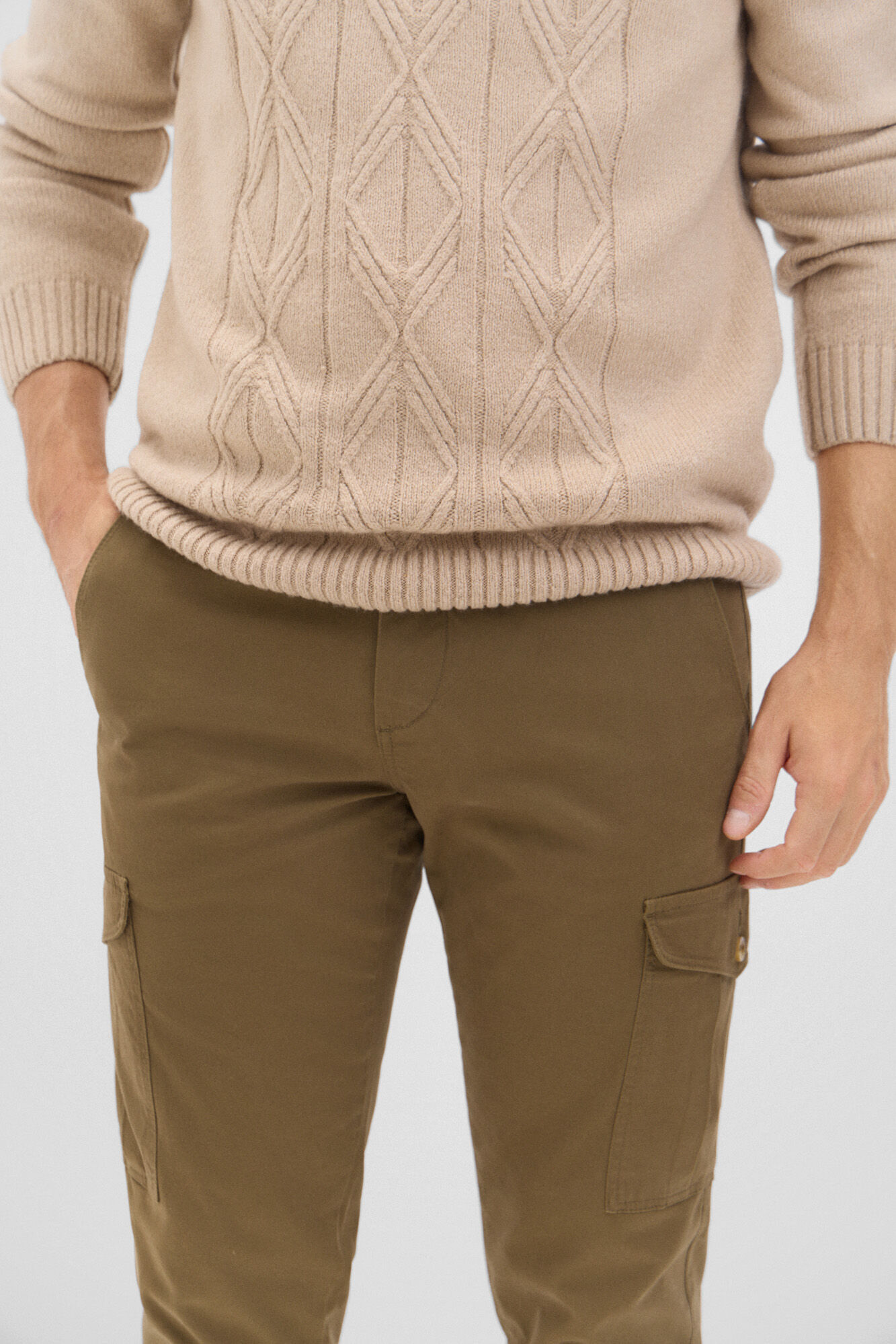 Cortefiel Pantal&oacute;n cargo Kaki