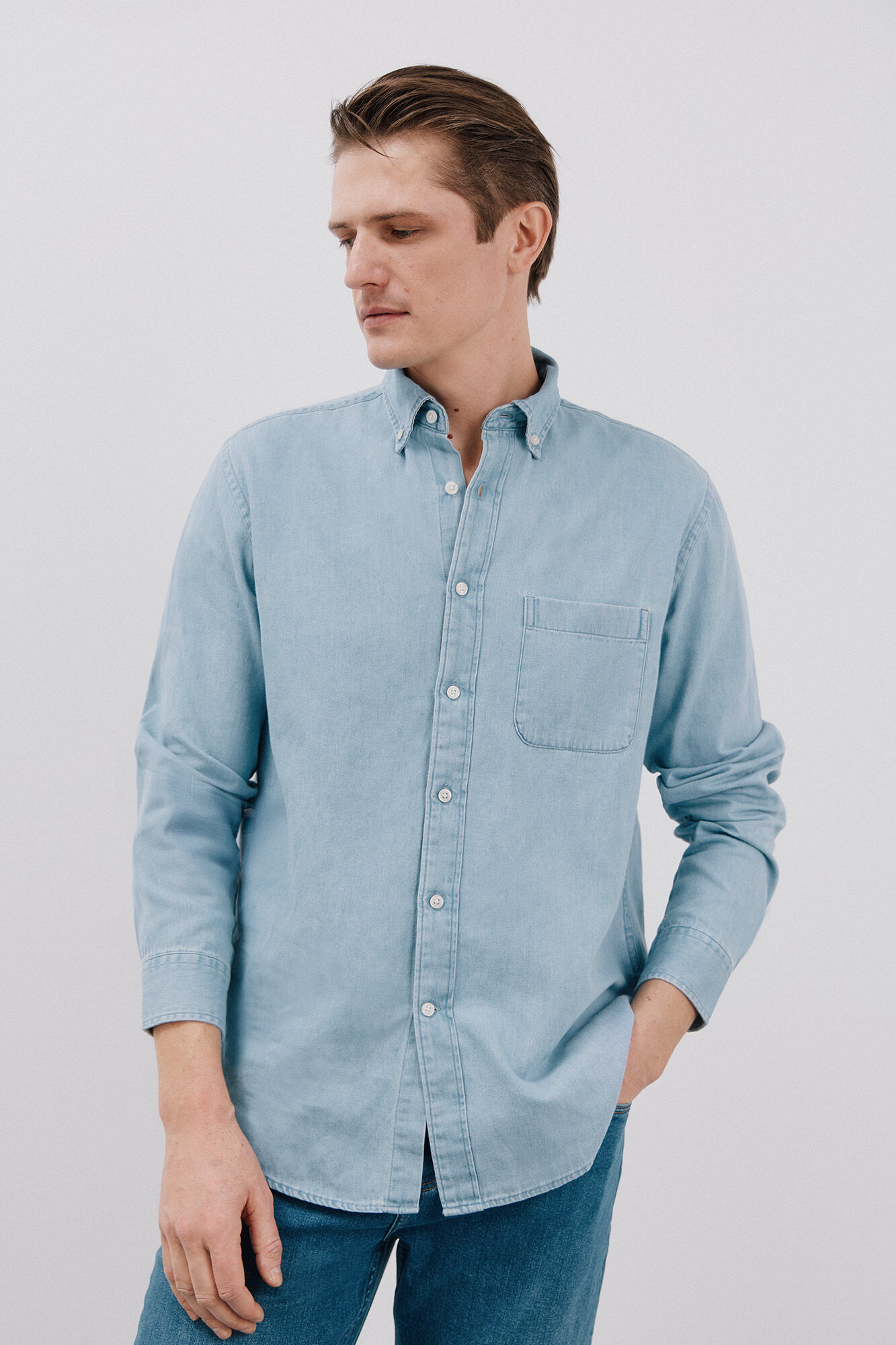 Cortefiel Camisa denim   Azul oscuro
