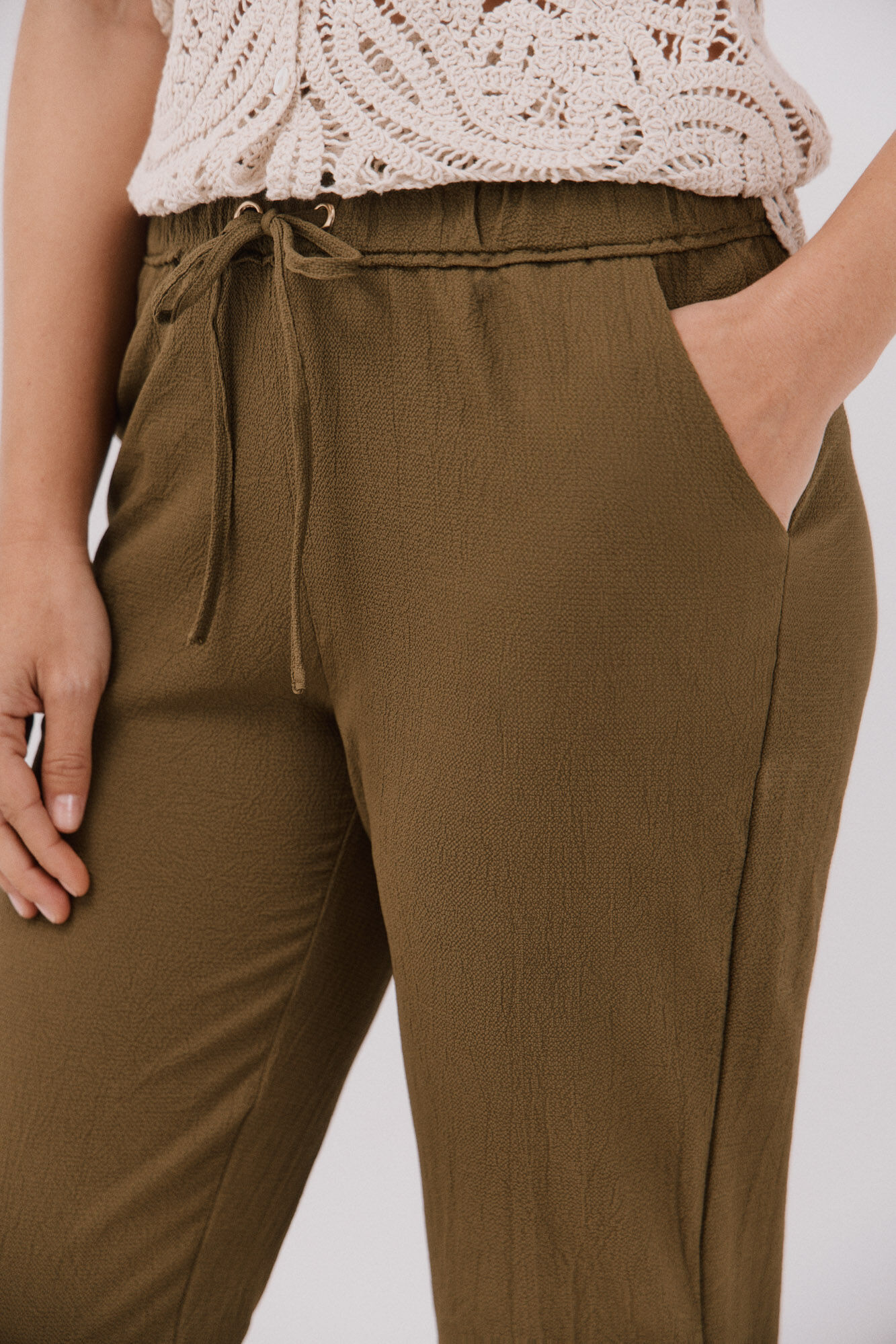 Cortefiel Pantal&oacute;n fluido Kaki