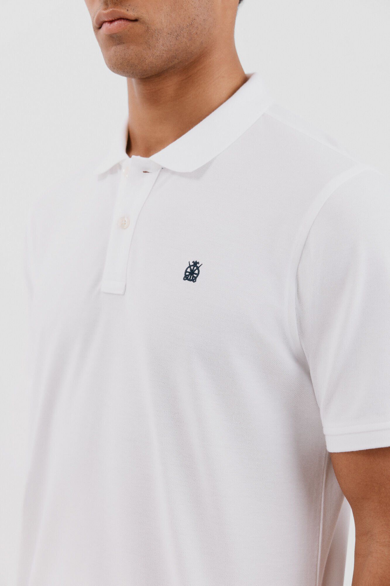 Cortefiel Polo b&aacute;sico piqu&eacute; Blanco