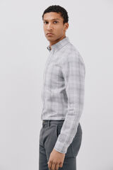 Cortefiel Camisa popel&iacute;n cuadros Gris
