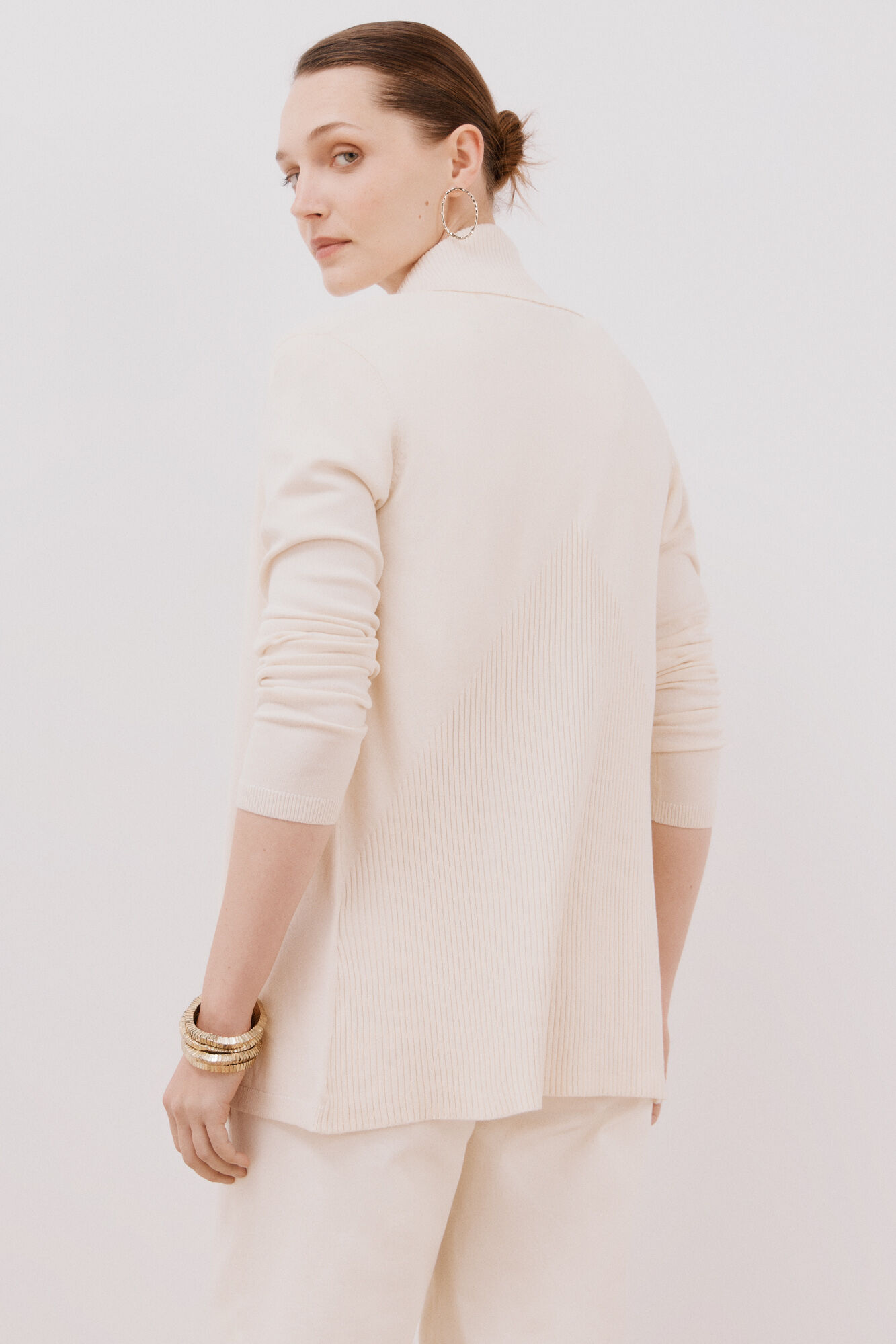 Cortefiel Chaqueta cuello chal Marfil