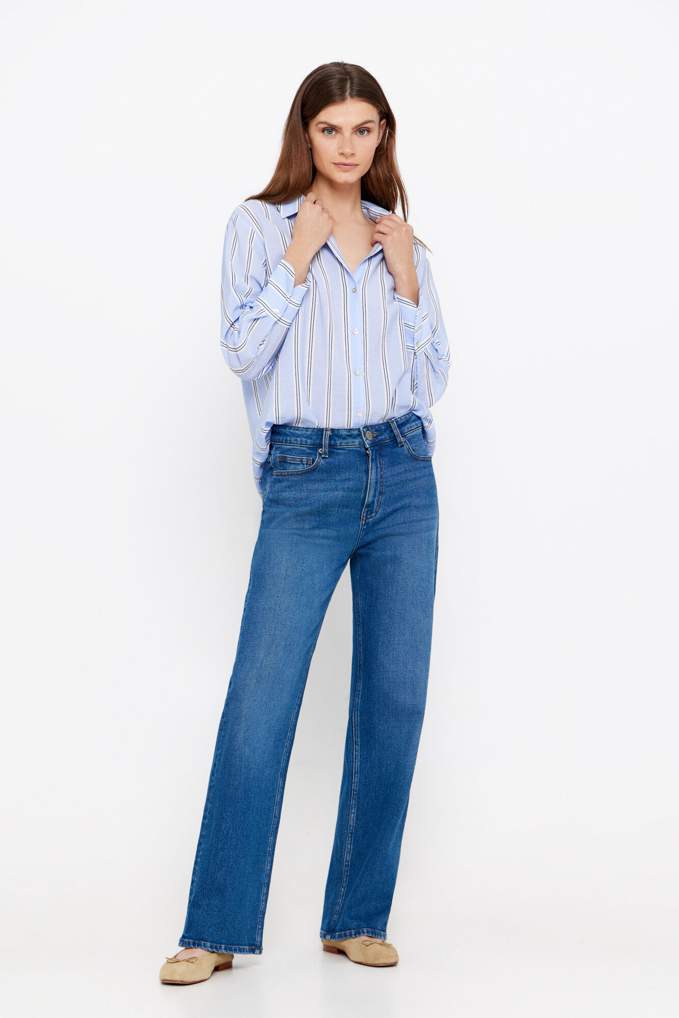 Cortefiel Camisa de rayas azules Estampado azul