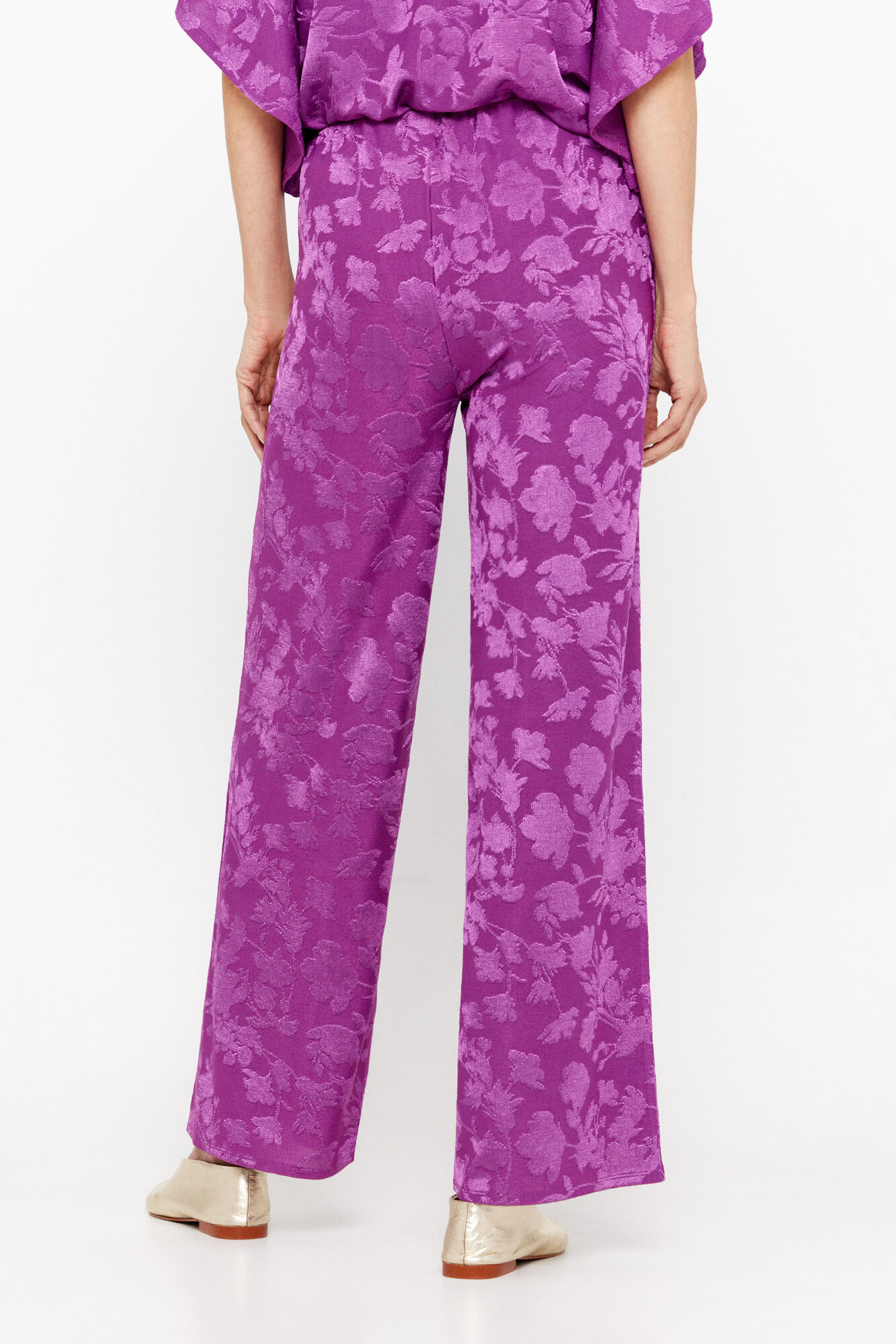Cortefiel Pantal&oacute;n jacquard punto Lila