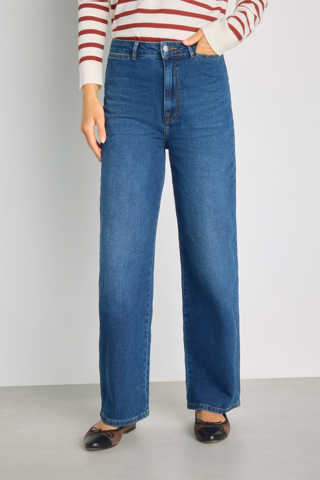 Milano Pantal&oacute;n de mezclilla ancho
