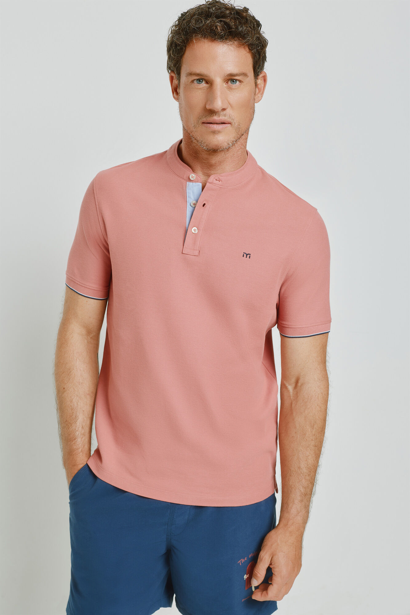 Milano Polo de manga corta cuello mao