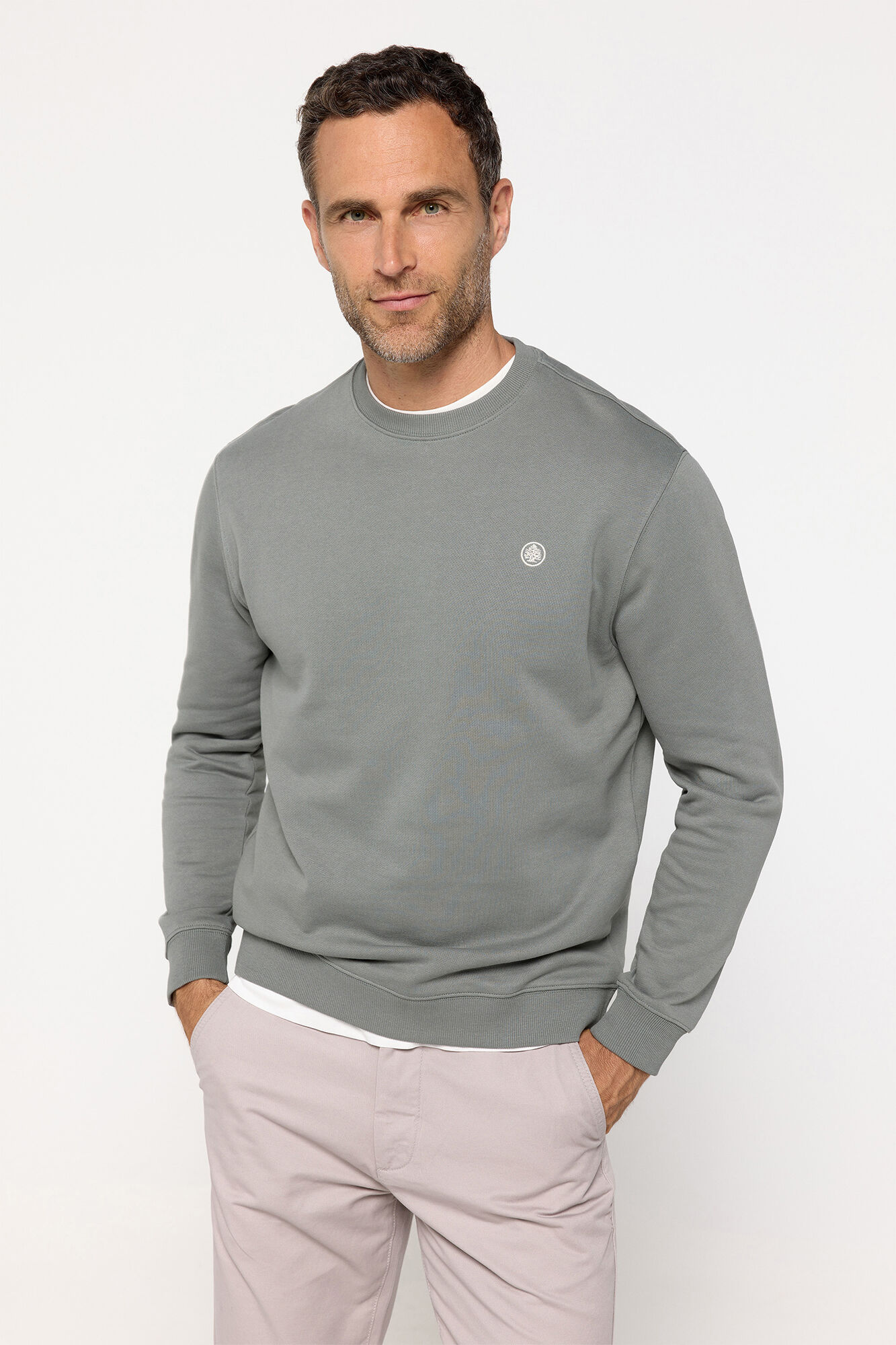 Springfield Sudadera cuello caja bordada