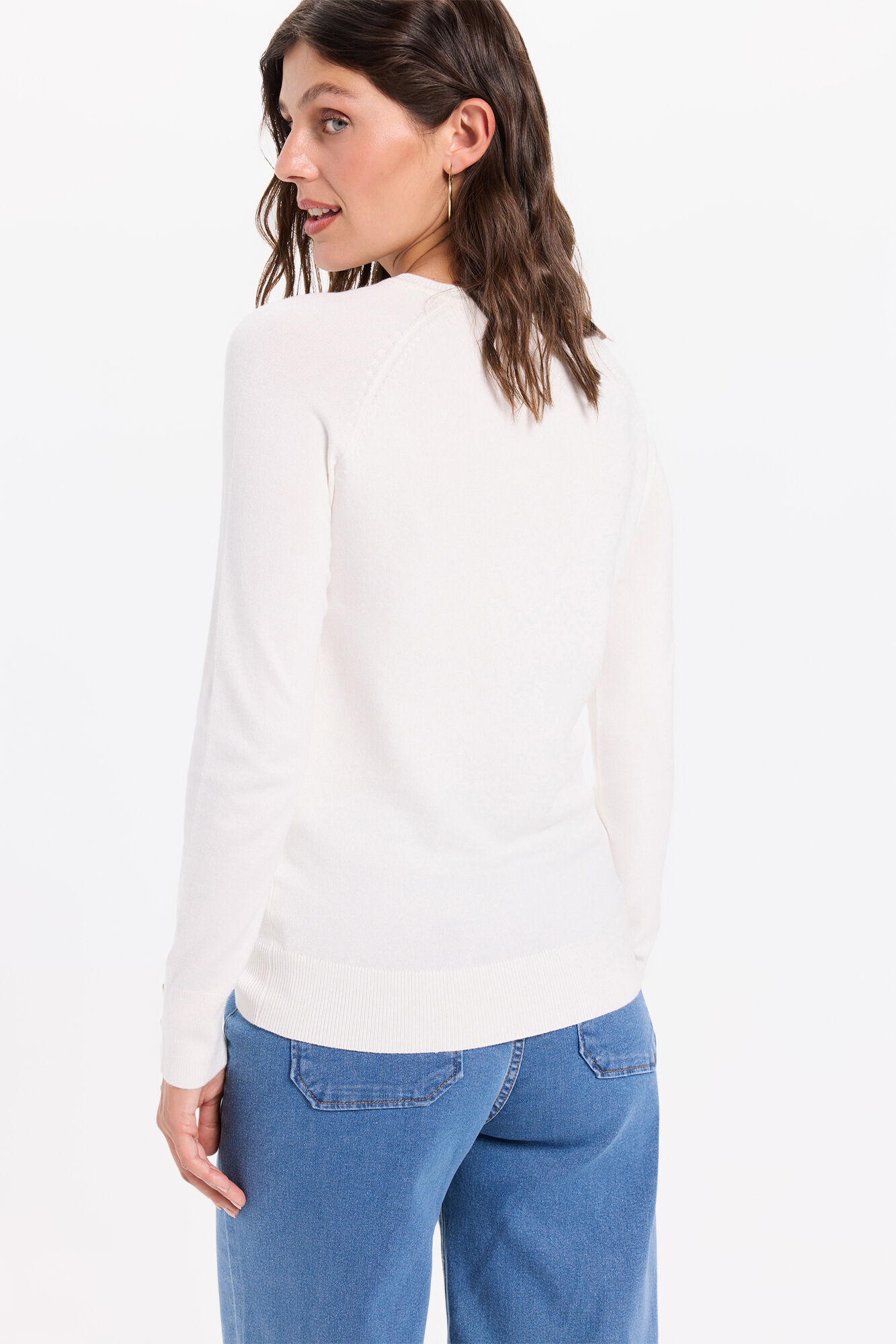 Milano Jersey liso b&aacute;sico de tejido Blanco