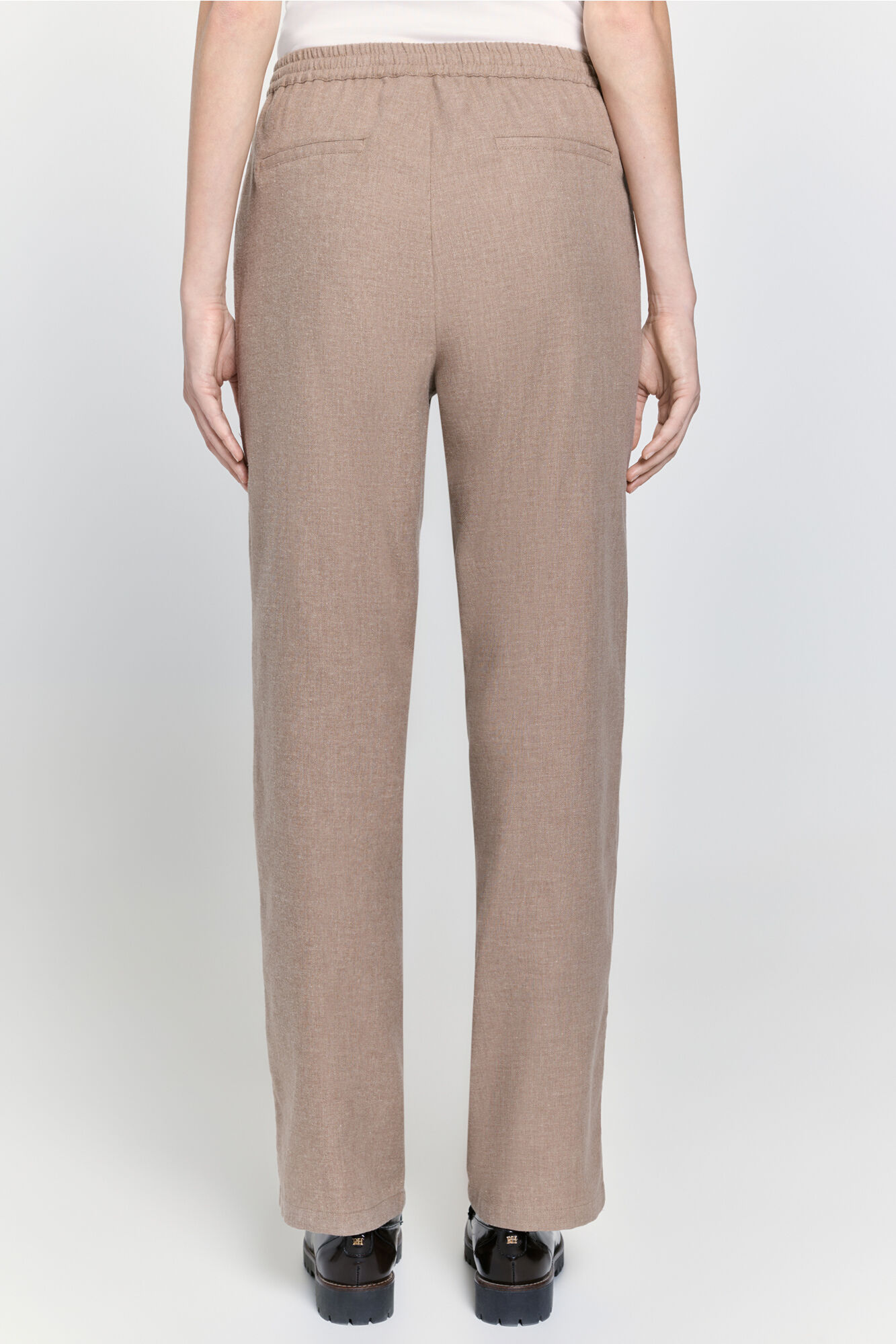 Milano Pantal&oacute;n de franela Beige/Camel