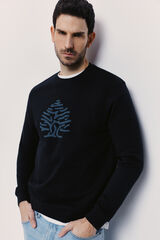 Springfield Sudadera cuello redondo con logo Navy