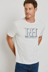 Pedro del Hierro Playera regular fit logo grande Blanco