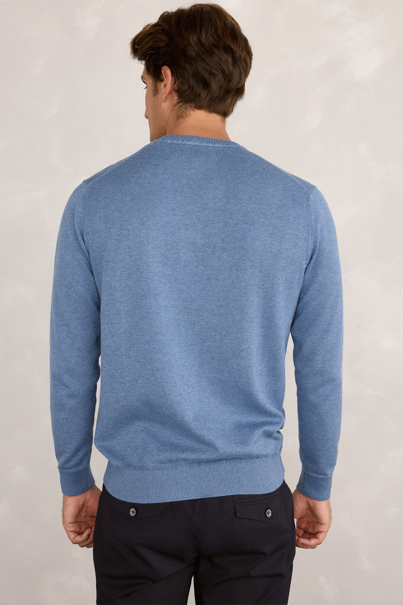 Pedro del Hierro Jersey redondo b&aacute;sico Azul