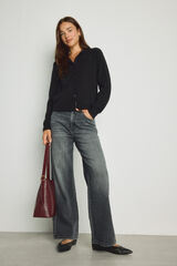 Milano Pantal&oacute;n de mezclilla ancho Gris