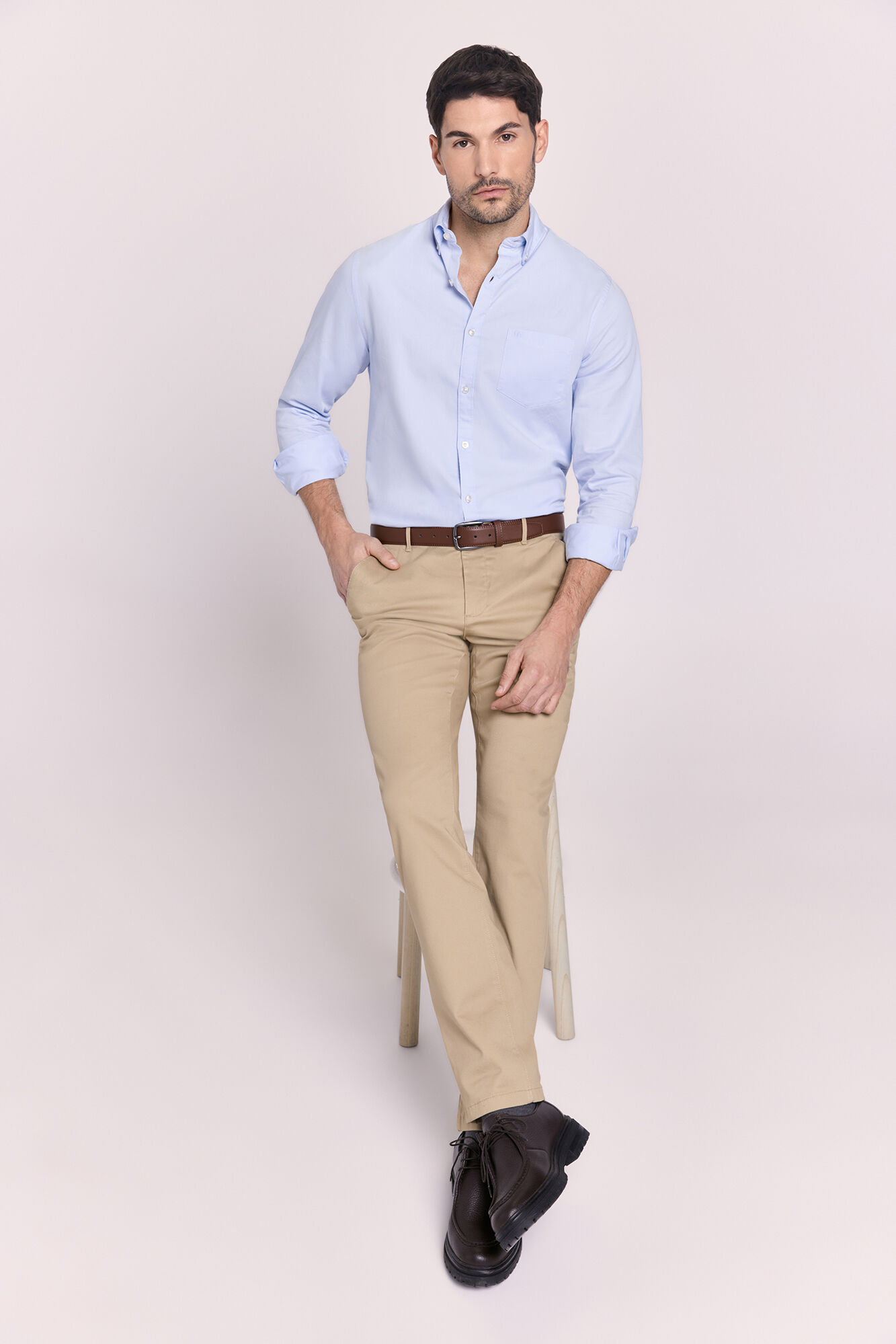 Milano Pantal&oacute;n chino slim fit Beige