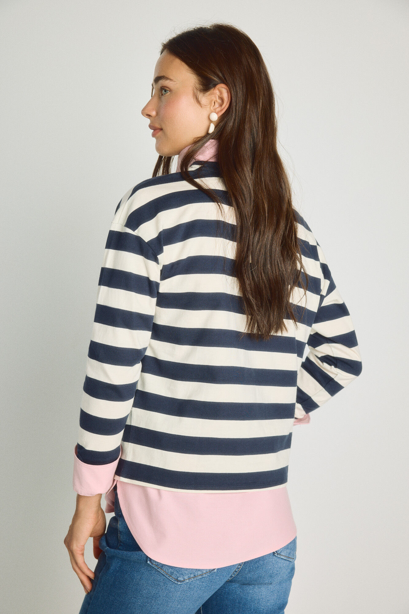 Milano Playera de rayas manga larga Navy