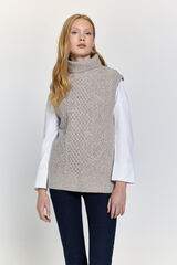 Milano Chaleco de tejido con cuello estructurado Beige