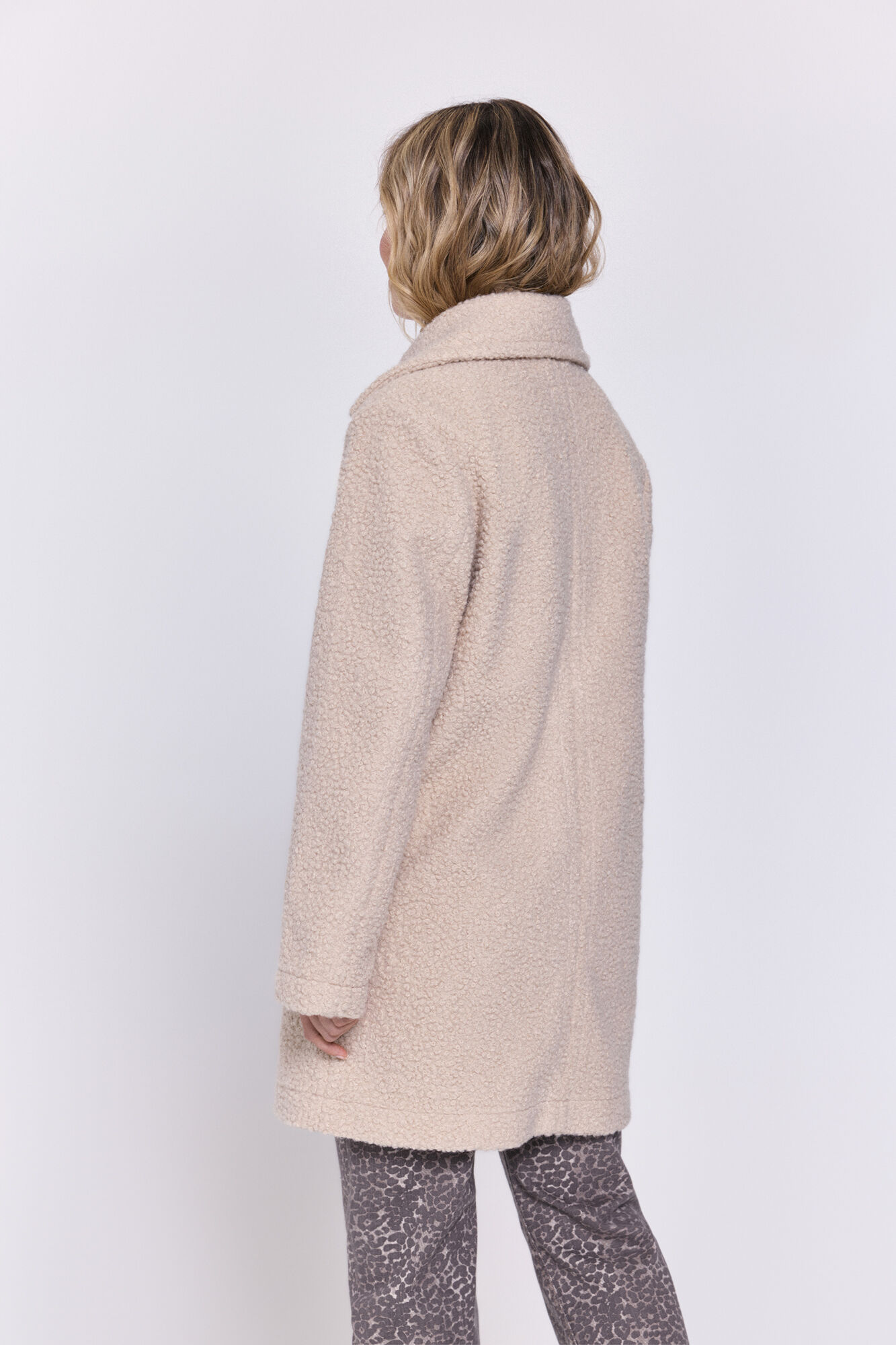 Milano Chamarra de boucl&eacute; semilargo Gris