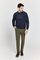 Pedro del Hierro Sudadera cuello redondo con logo Navy