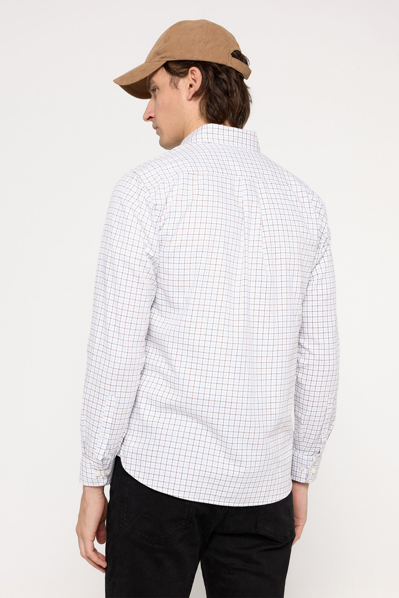 Pedro del Hierro Camisa Twill PdH Cuadros Marr&oacute;n