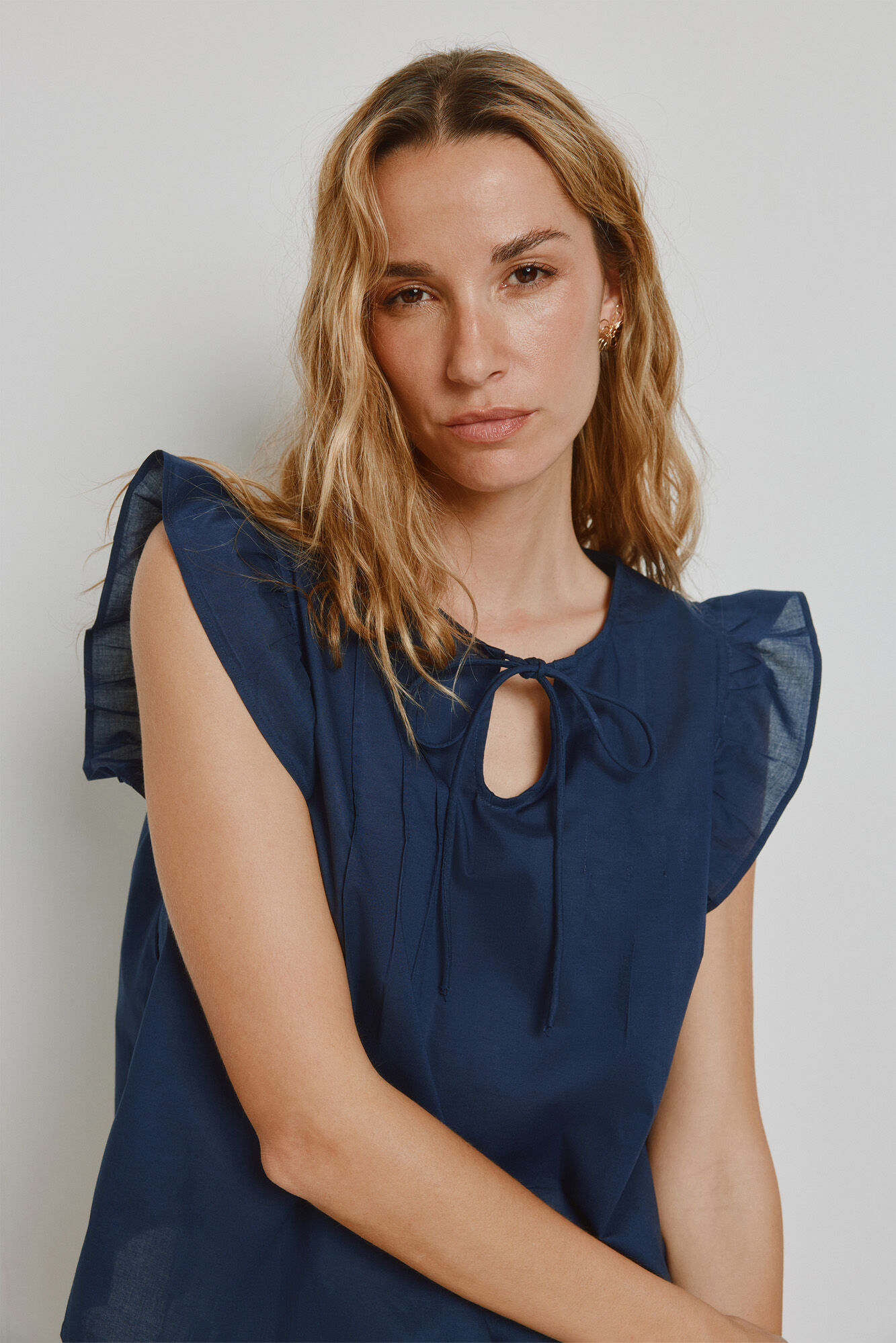 Milano Blusa de manga corta Navy