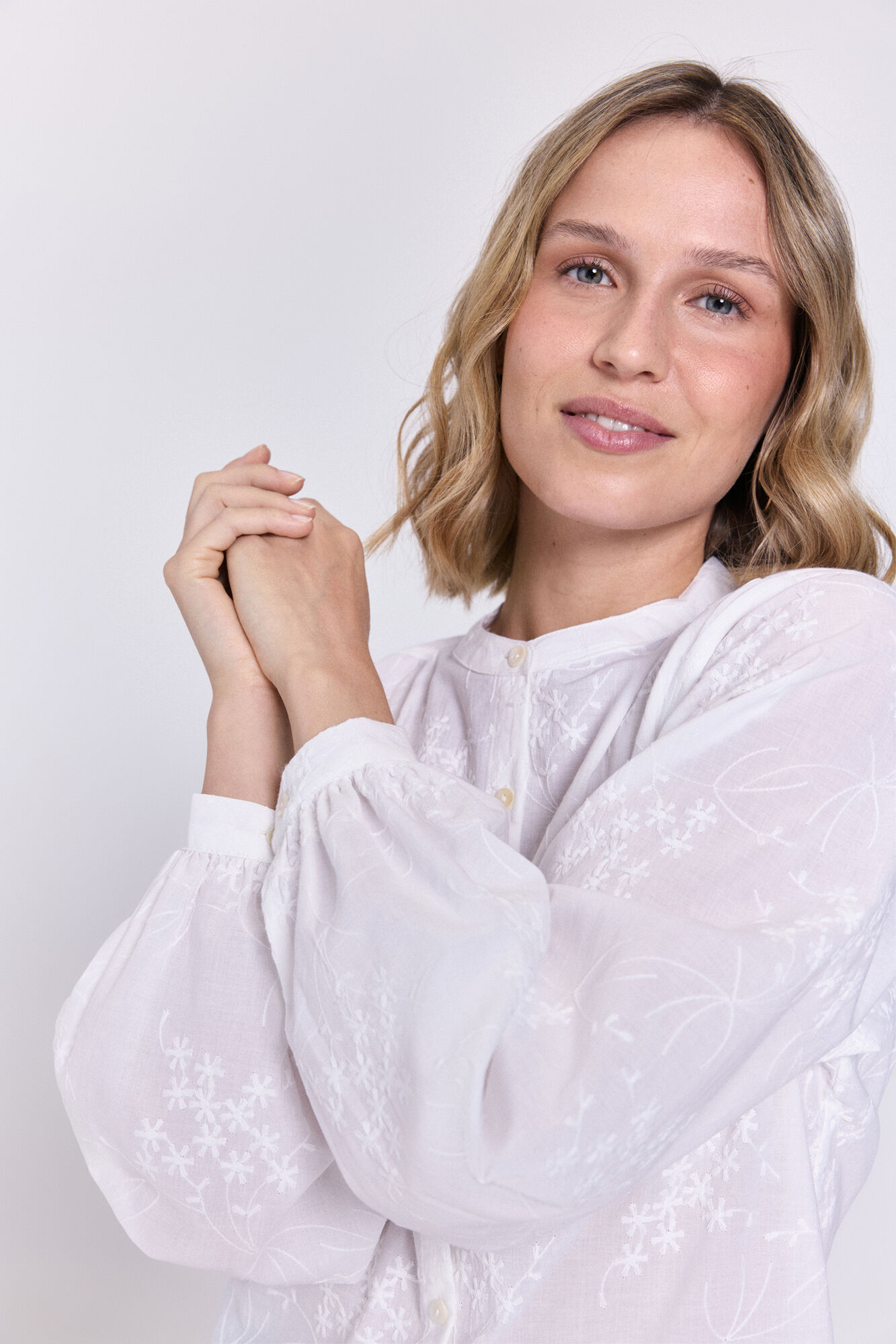 Milano Blusa de tejido bordado Blanco
