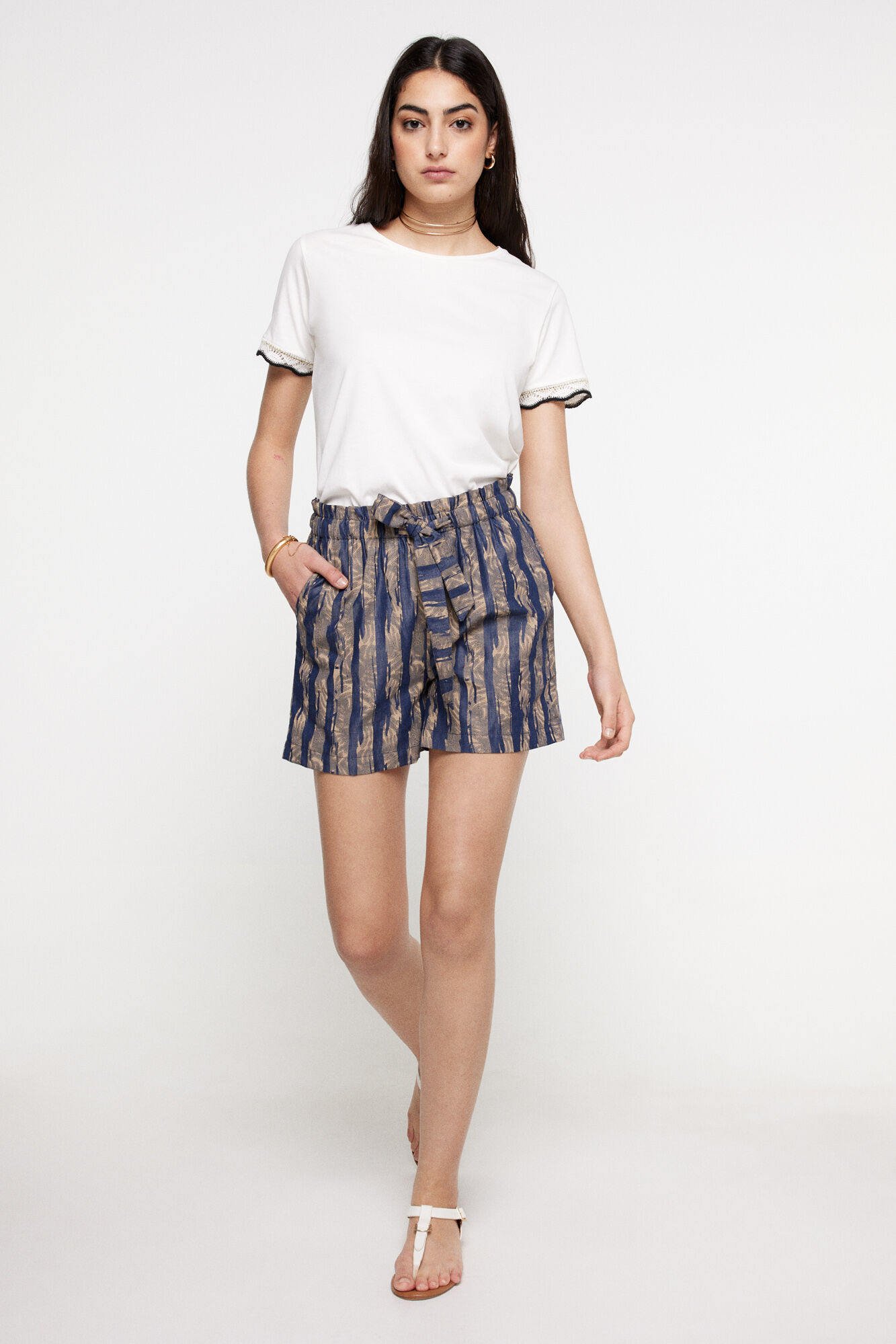 Milano Bermudas light denim estampadas.