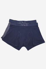 Milano Paquete de boxers lisos y de rayas Navy