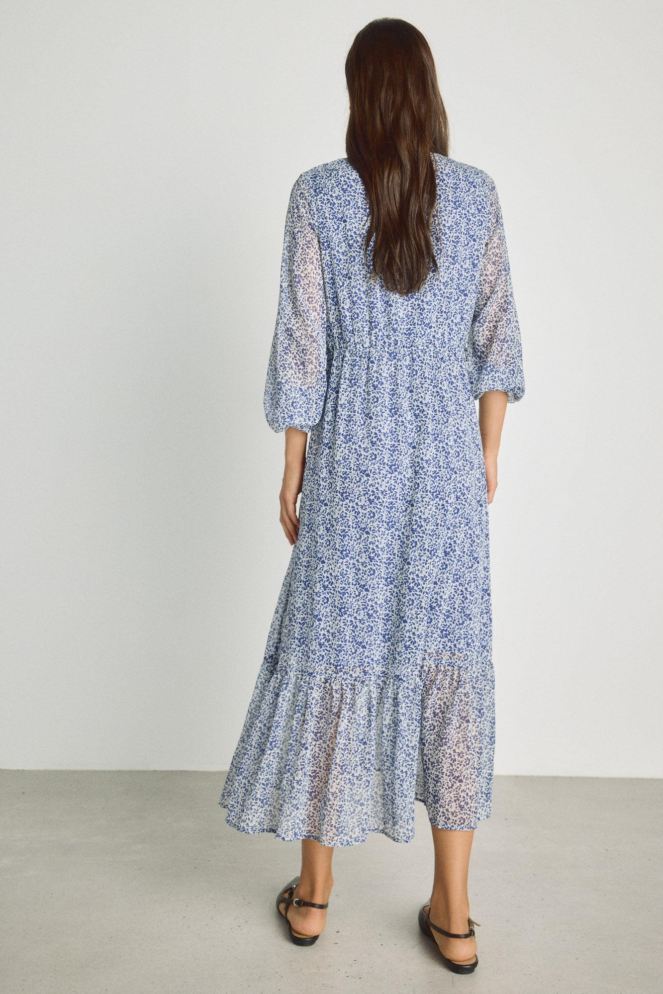 Milano Vestido cuello mao Navy