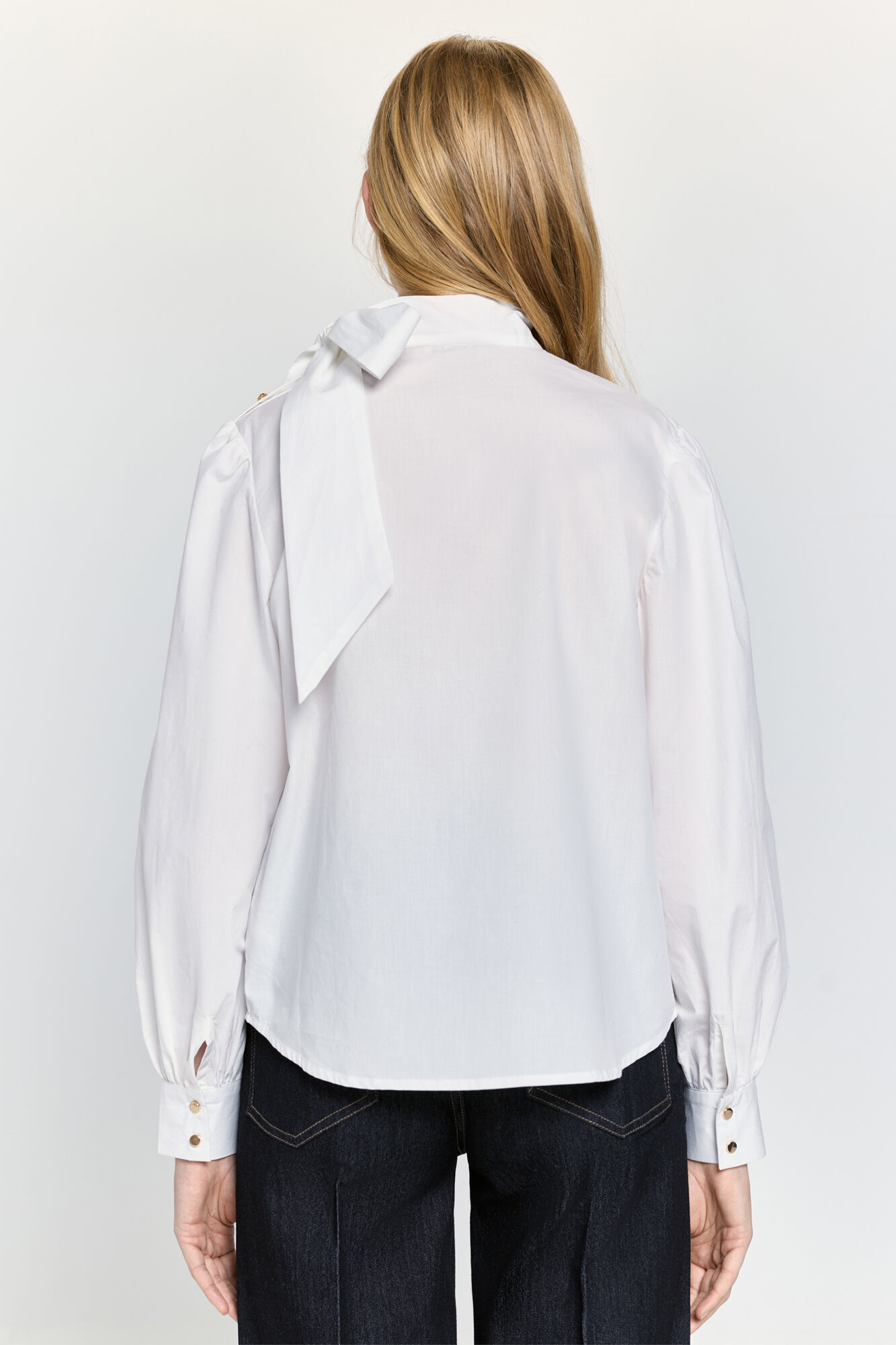 Milano Blusa fluida con cuello Blanco