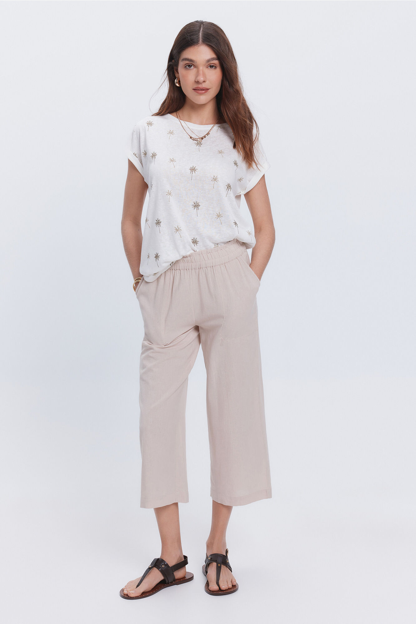 Milano Camiseta estampada con strass