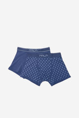 Milano Pack b&oacute;xer liso y estampado de anclas Navy