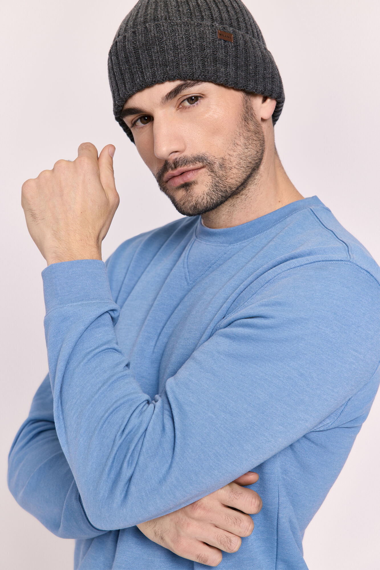 Milano Sudadera cuello redondo con logo Azul