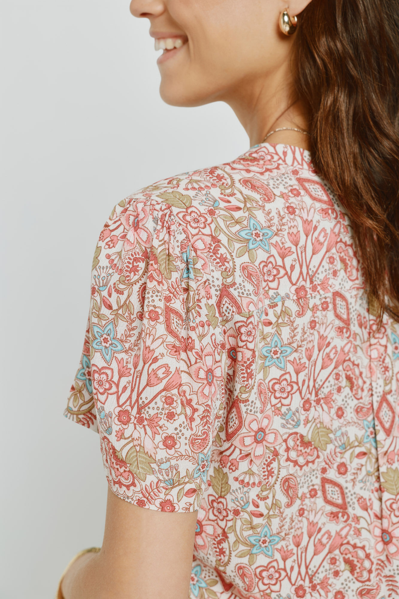 Milano Blusa estampada Rojo/Coral