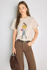 Milano Playera estampada manga corta Beige