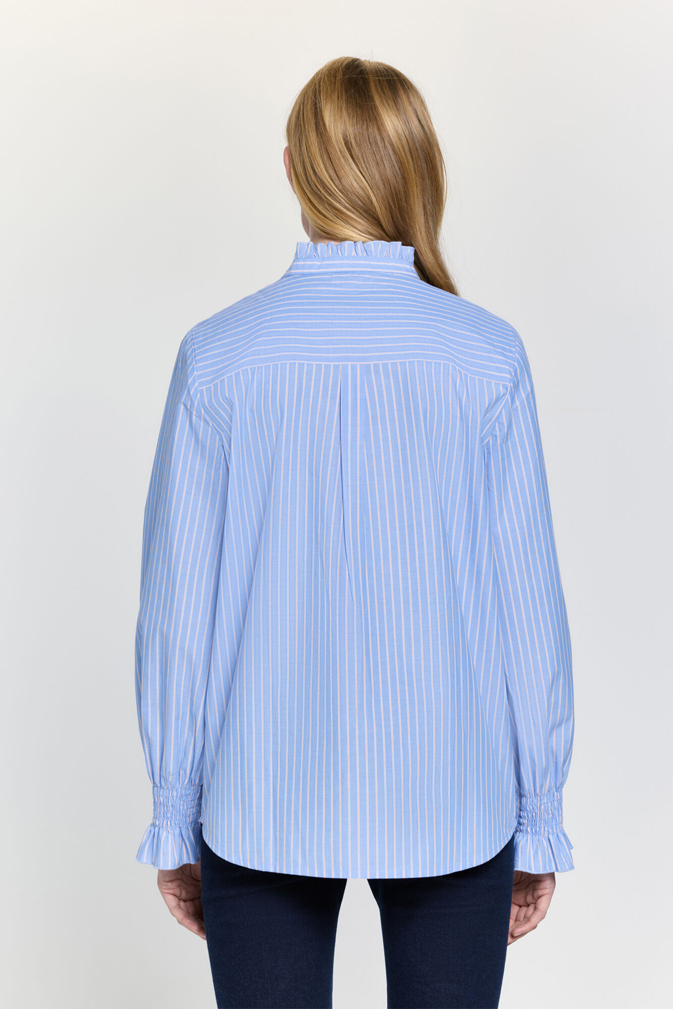 Milano Camisa con cuello con volante Azul