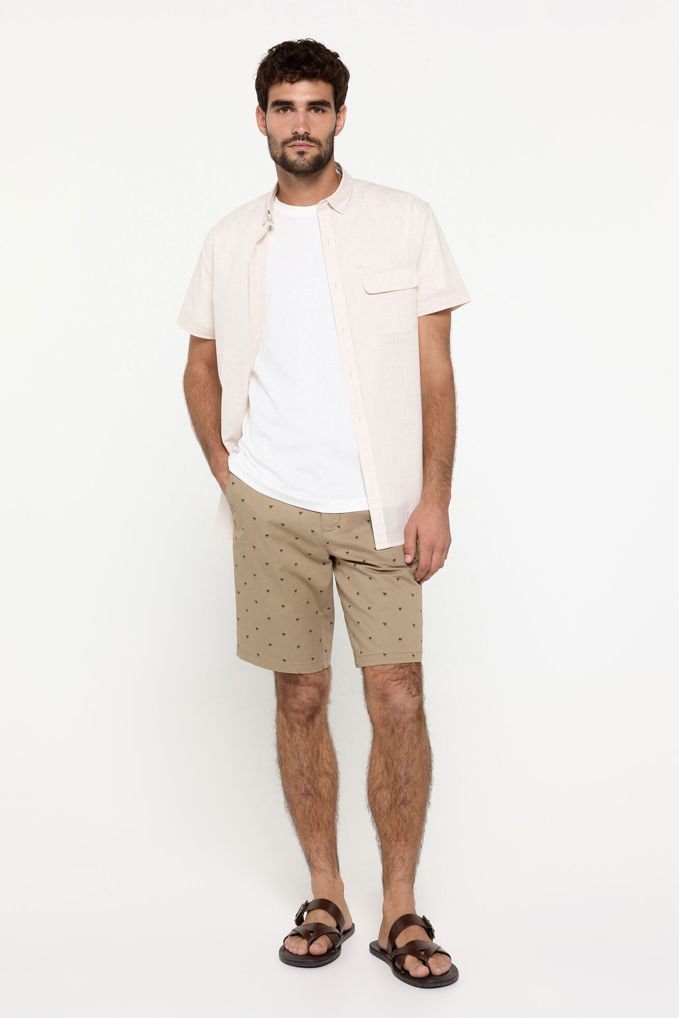 Milano Camisa slub lisa Rojo