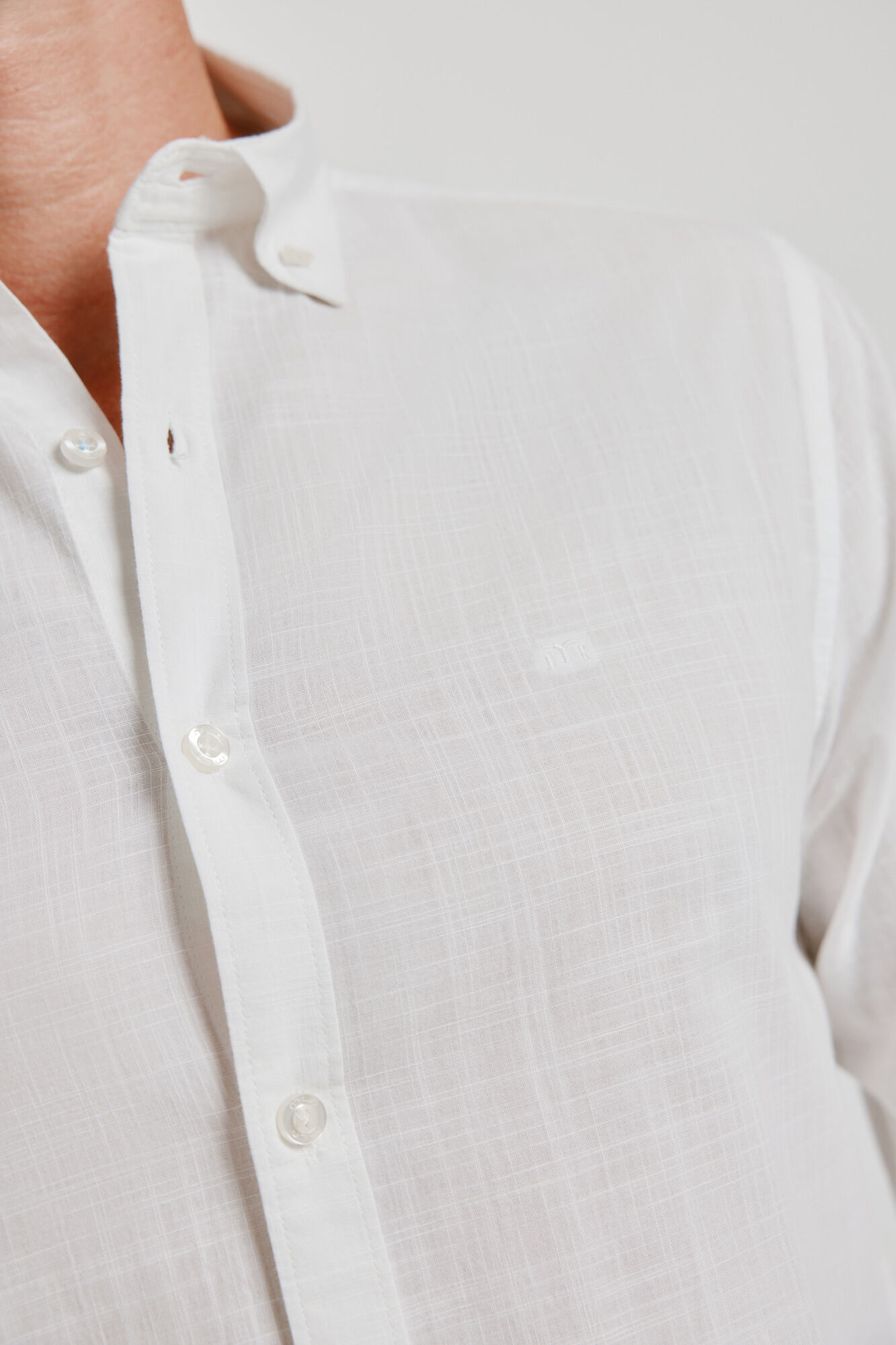 Milano Camisa lisa de manga larga Blanco