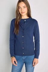 Milano C&aacute;rdigan fino con botones dorados Navy