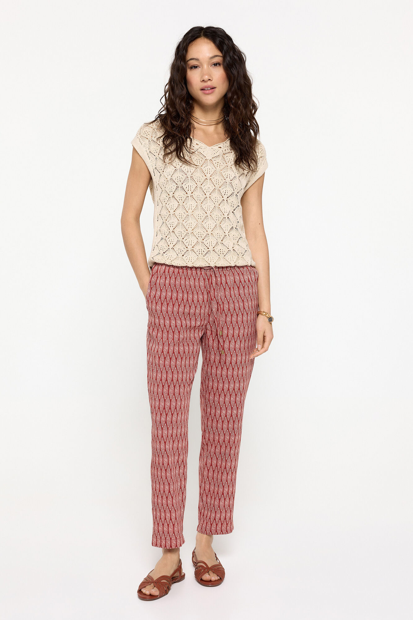 Milano Pantal&oacute;n fluido estampado con cintura el&aacute;stica