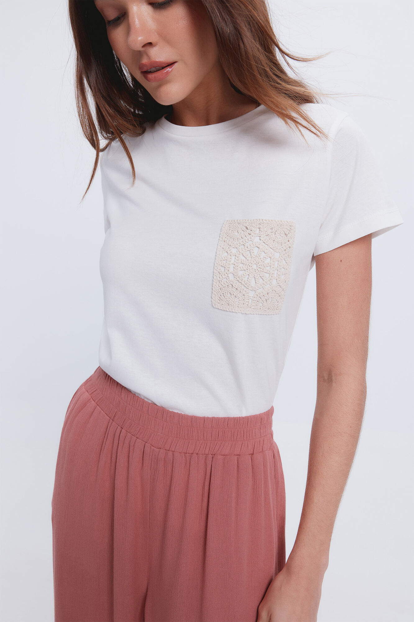 Milano Camiseta bolsillo crochet